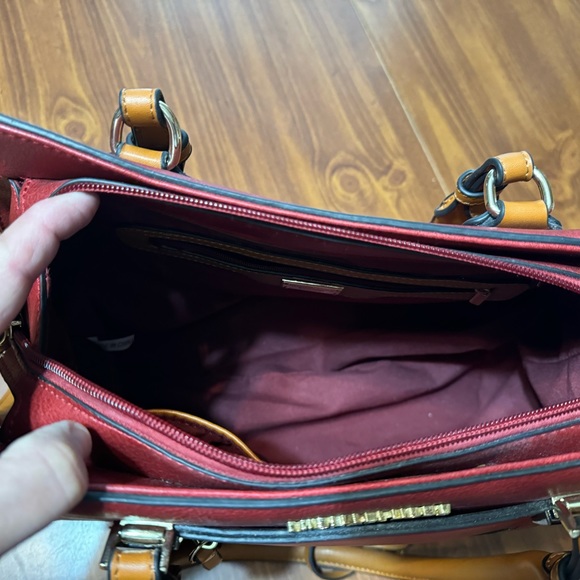 Michaelkors Purse 11x14 deep red and tan! - Picture 10 of 11